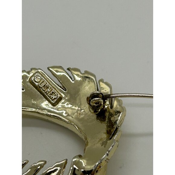 Vintage Lisner Brooch Pin Gold-Tone Curved Feather Elegant 3 Dimensional Design - Picture 8 of 14